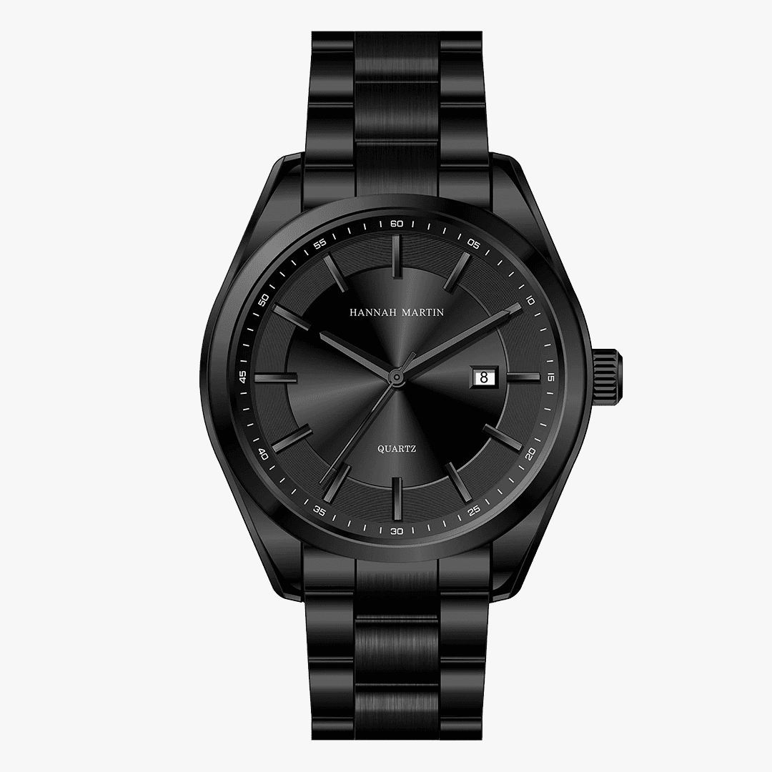 Relógio masculino preto com pulseira de aço e mostrador minimalista – Rivietto Virtus 40mm
