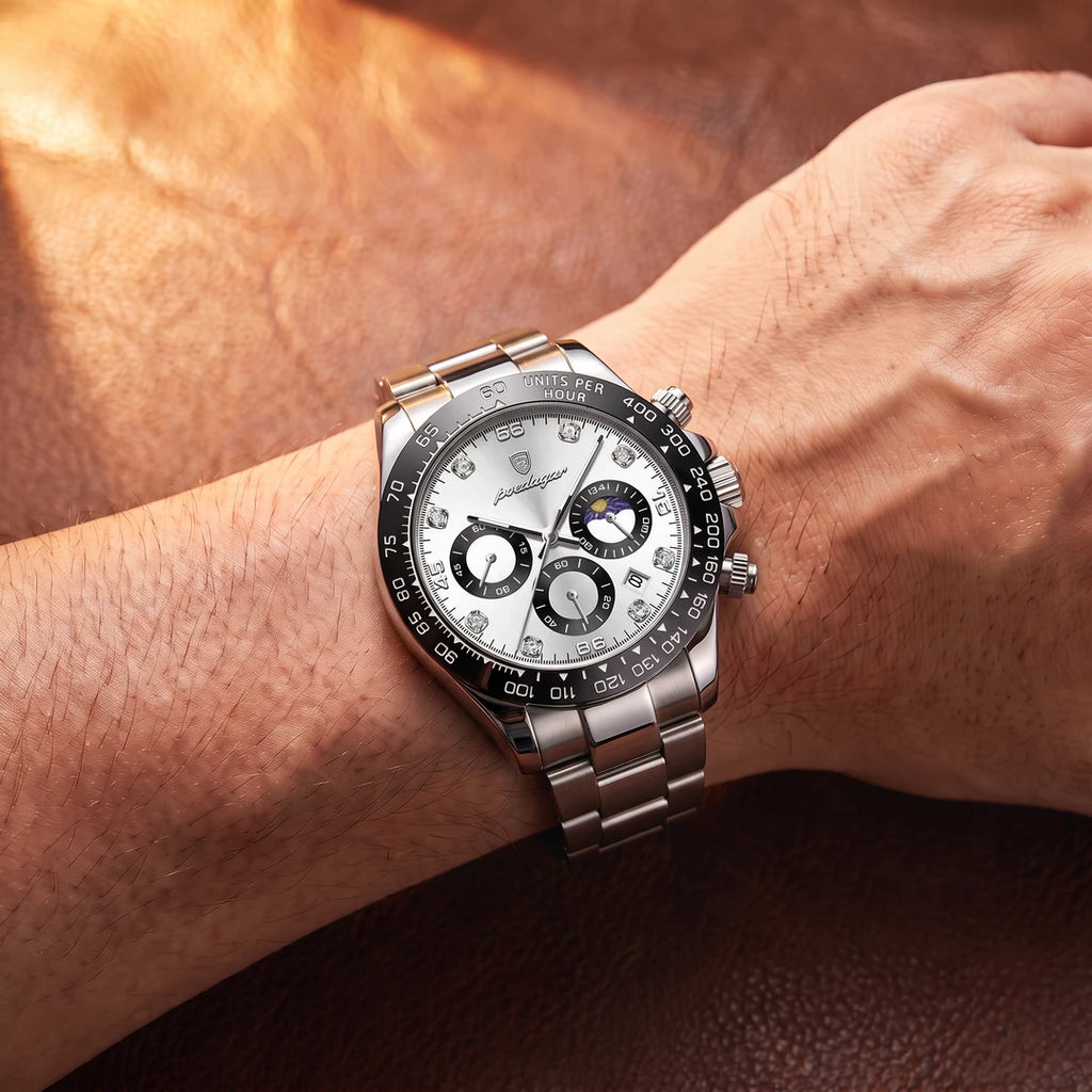 Relógio Amsterdam 42mm Branco - Aço no pulso