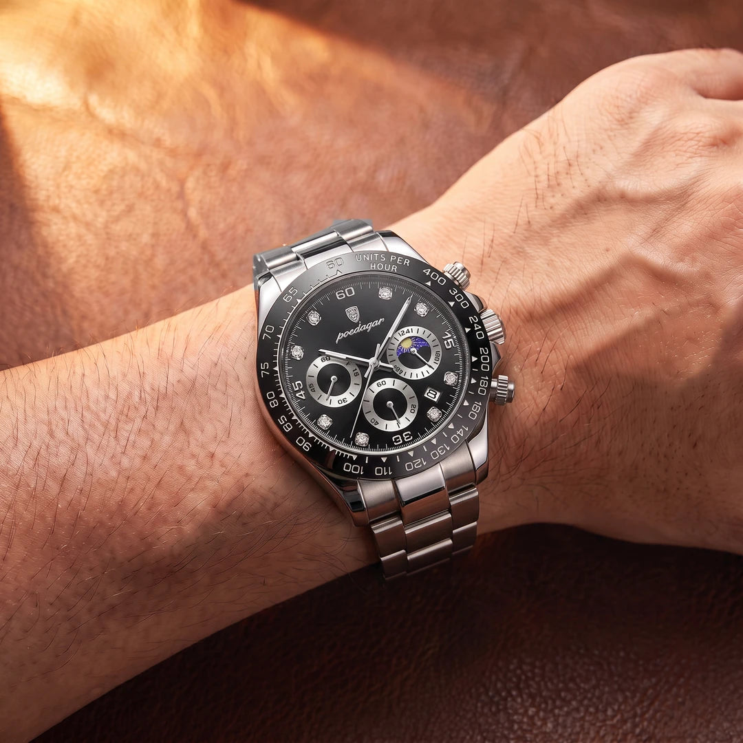 Relógio Amsterdam 42mm Preto - Aço no pulso