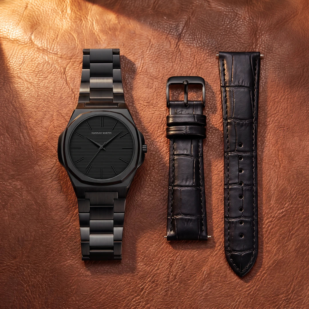 Relógio Linea 40mm Todo Preto com as duas pulseiras