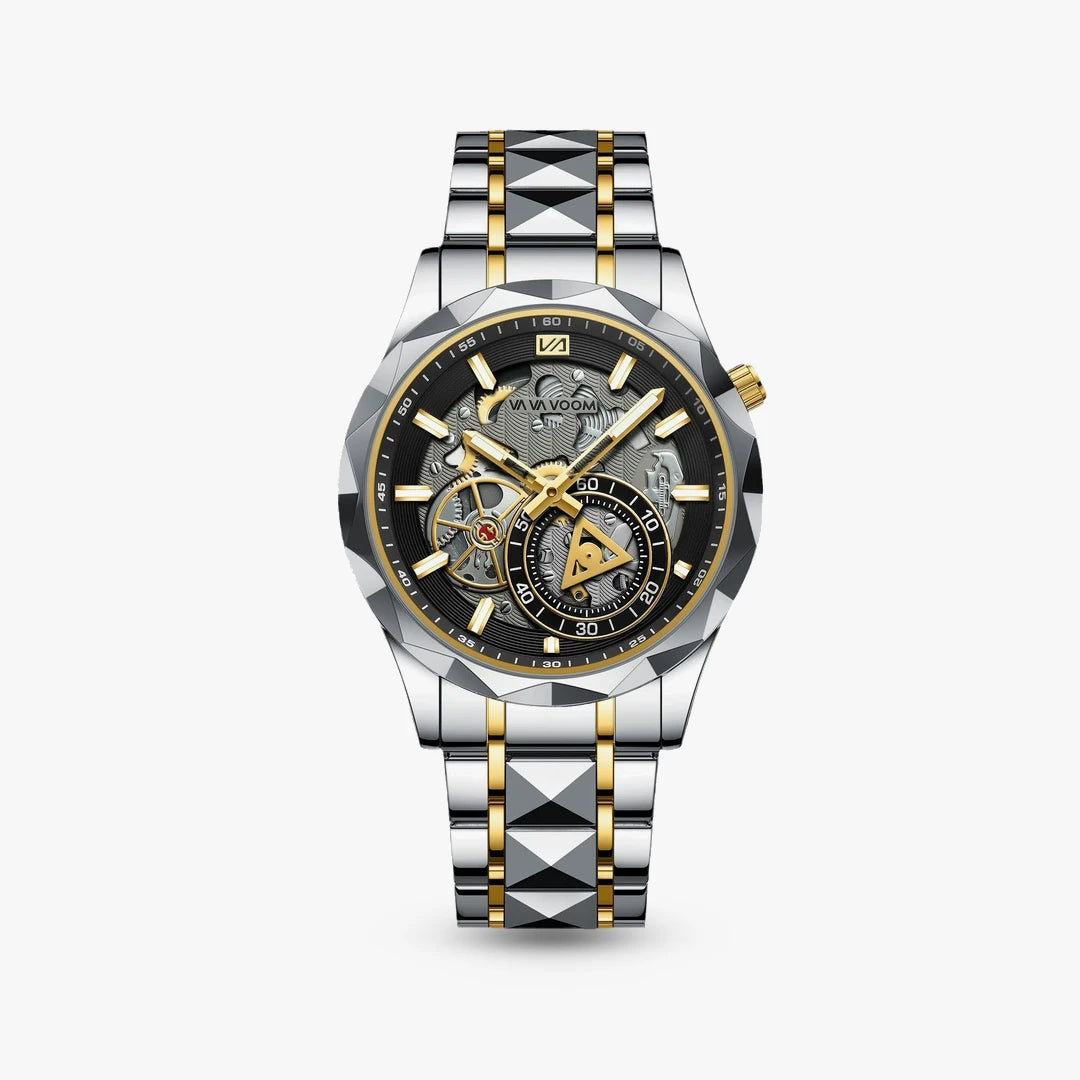Relógio Barroco 41mm Preto e Dourado