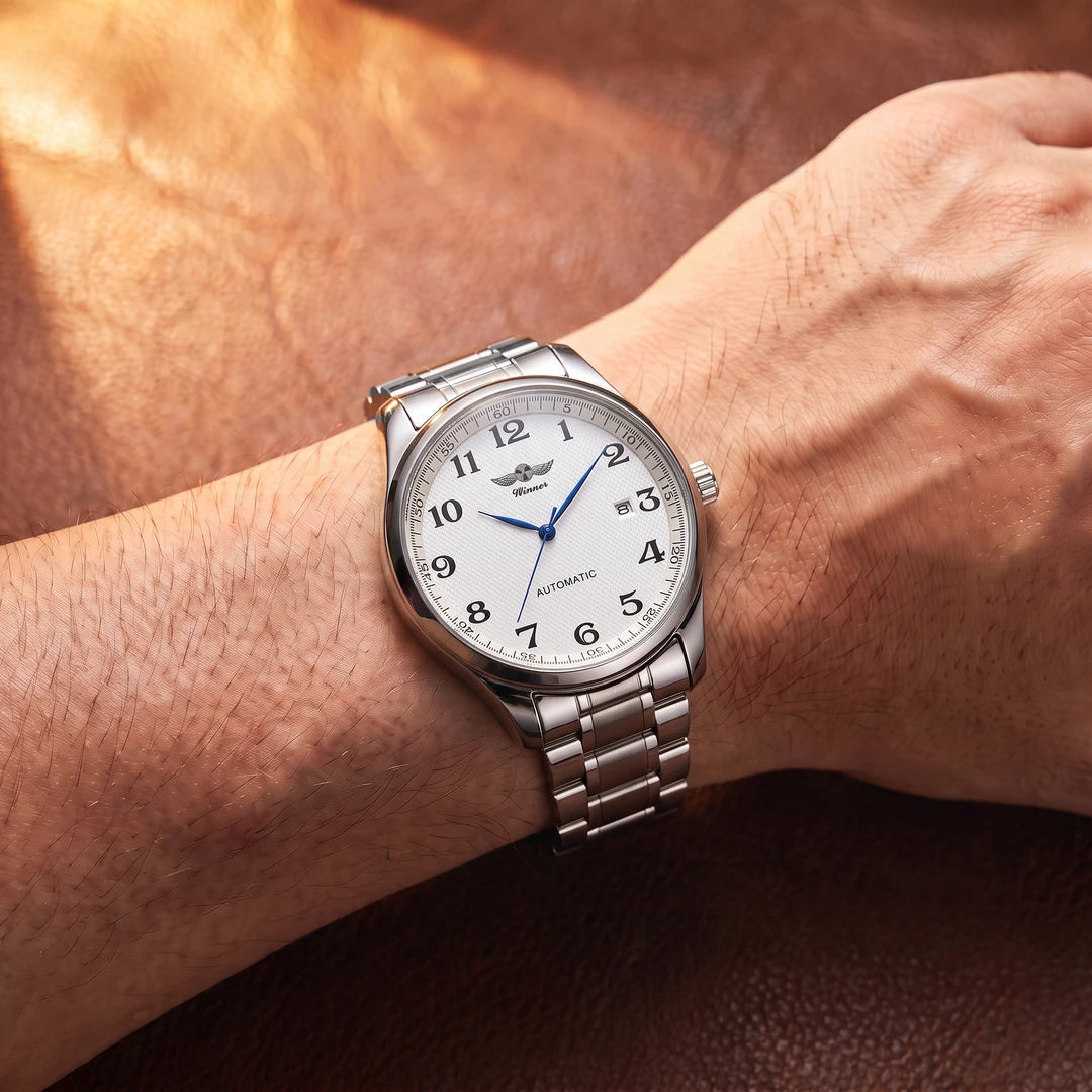 Relógio Cronare 40mm Branco - Aço no pulso
