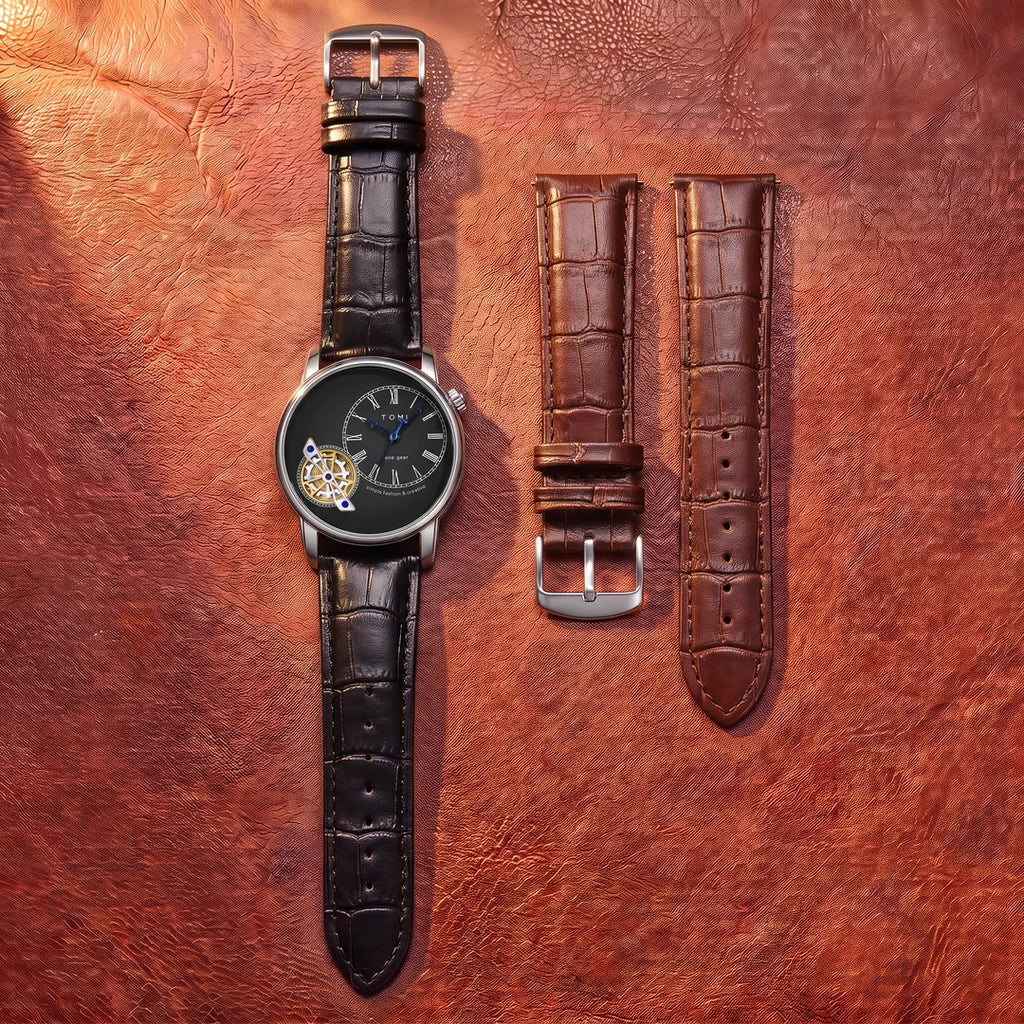 Relógio Doppio 42mm Preto e Prata com as duas pulseiras