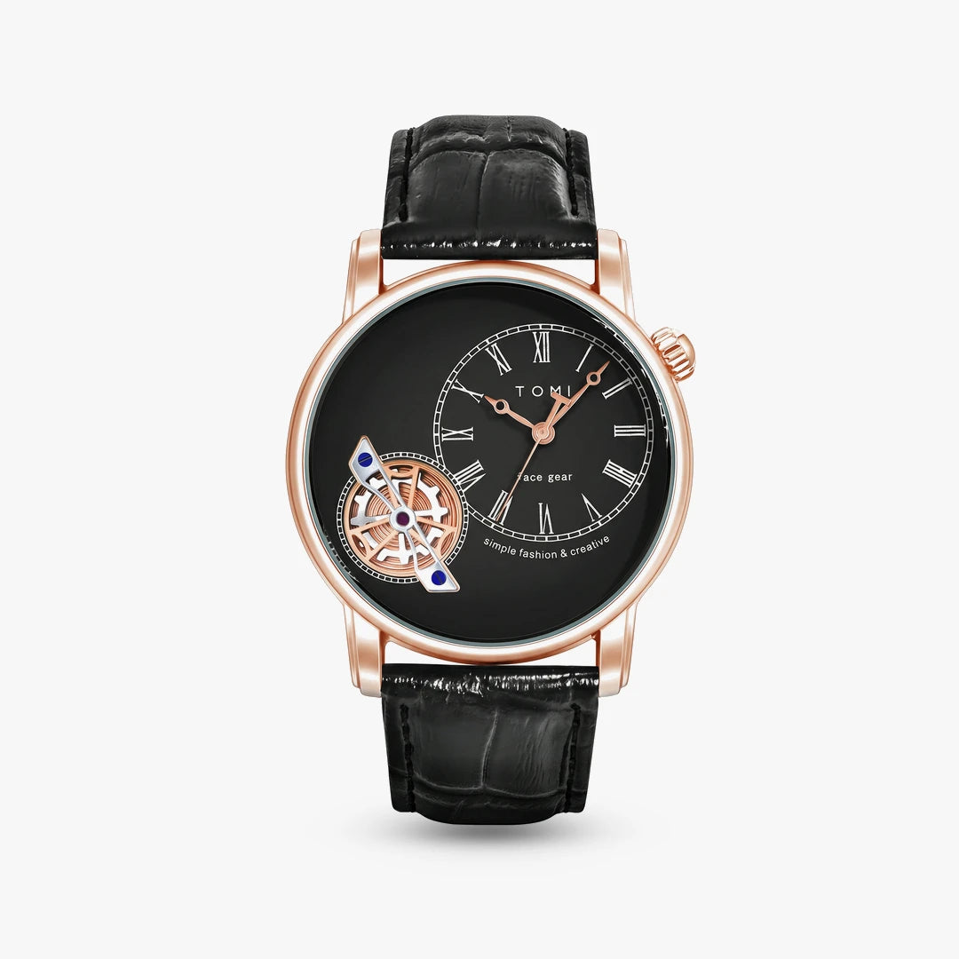 Relógio Doppio 42mm Preto e Rosê