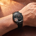 Relógio Doppio 42mm Todo Preto no pulso