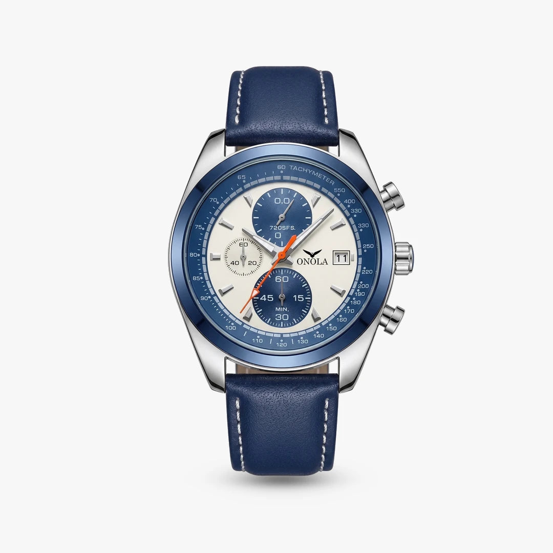 Relógio Duetto 44mm Branco e Azul