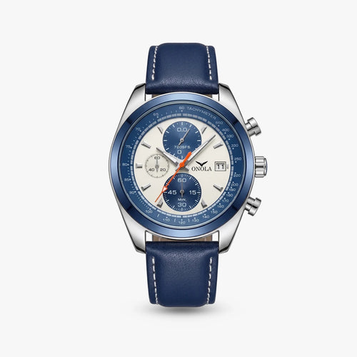 Relógio Duetto 44mm Branco e Azul