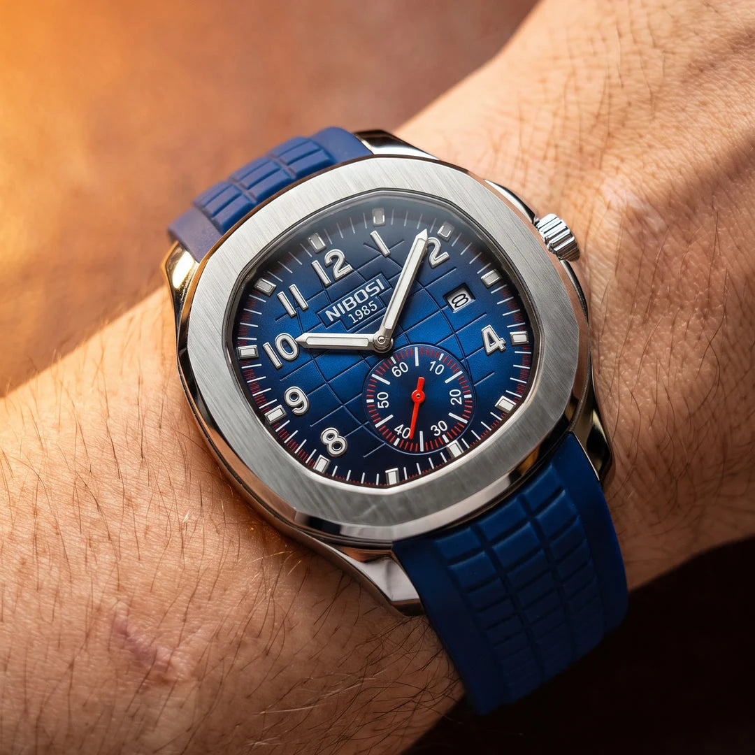 Lumen 42mm Azul - frontal no pulso