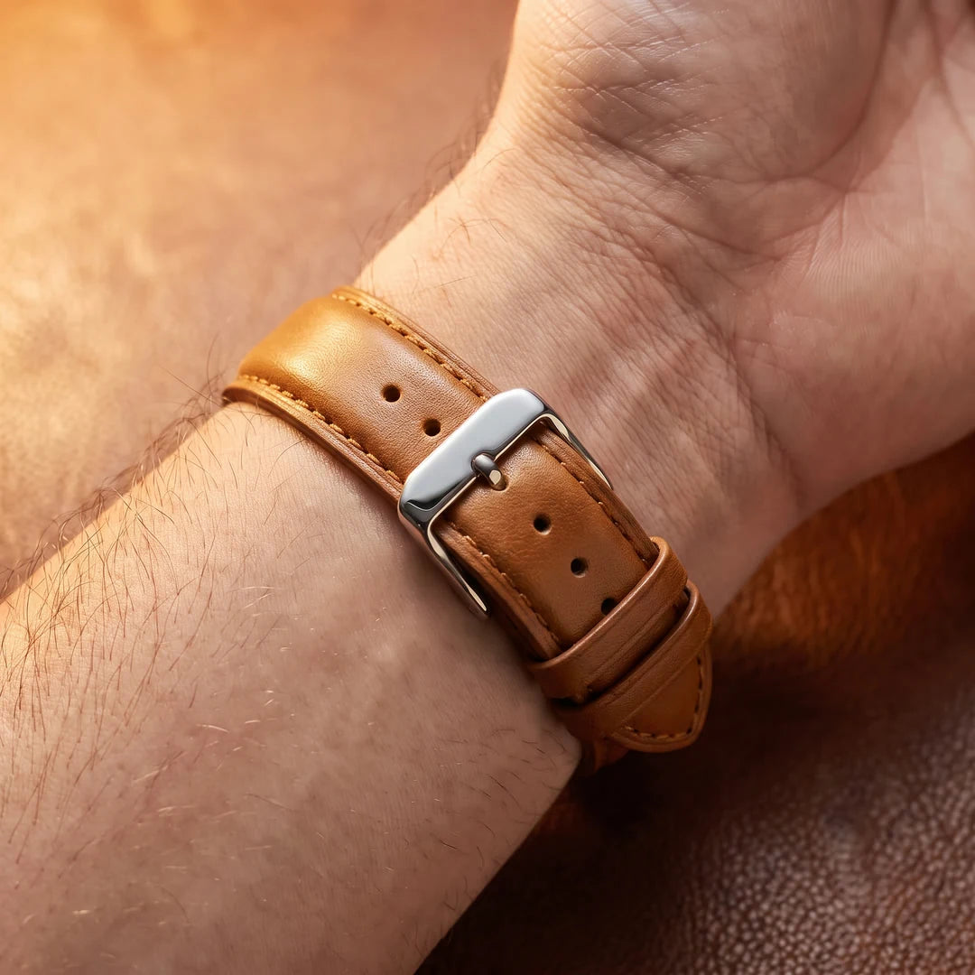 Madrid 42mm Marrom Claro - detalhe da pulseira