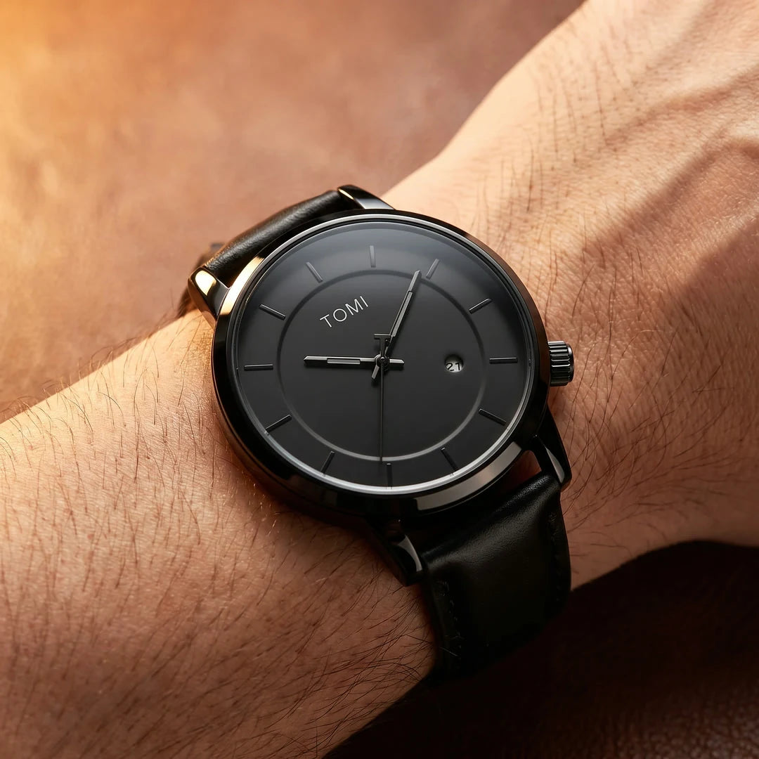 Madrid 42mm Preto - frontal no pulso