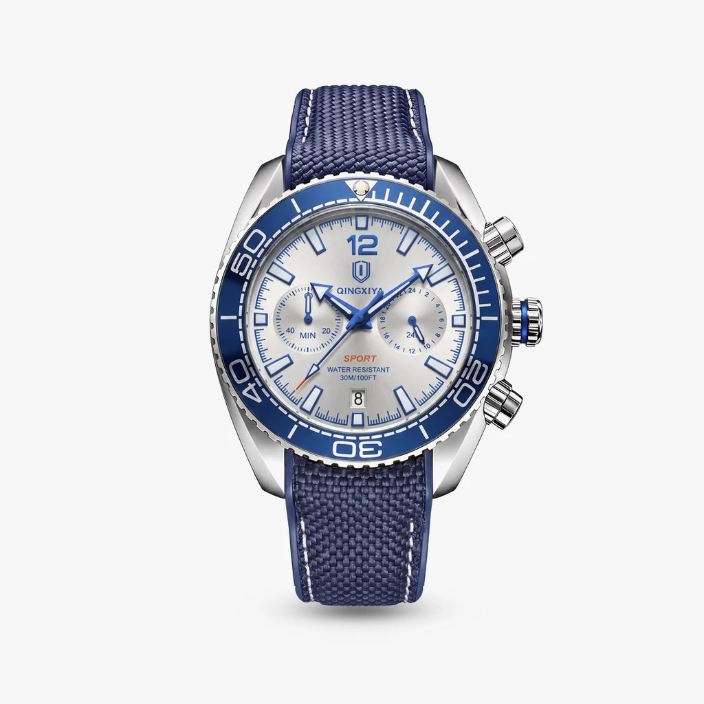 Relógio Netuno 44mm Branco e Azul