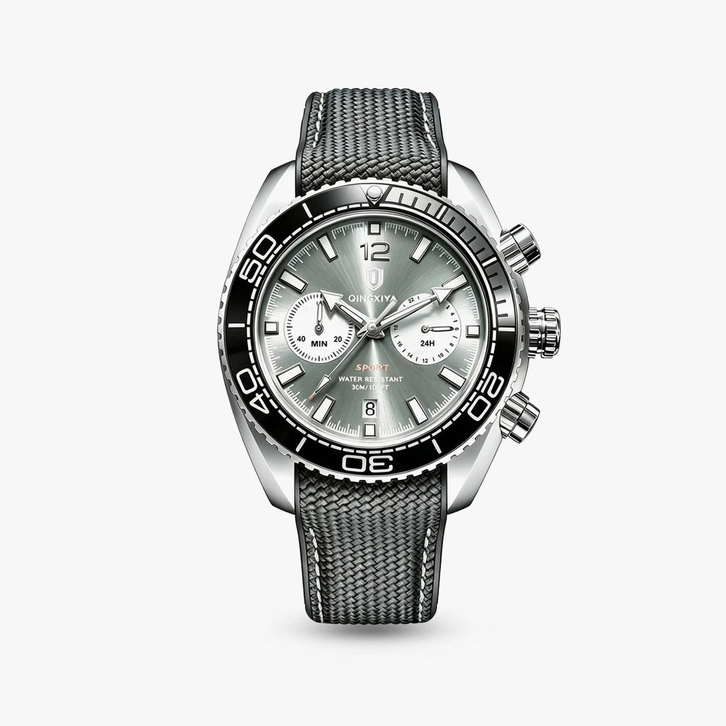 Relógio Netuno 44mm Cinza e Preto