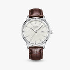 Relógio Oliva 41mm Couro Branco - Couro Marrom