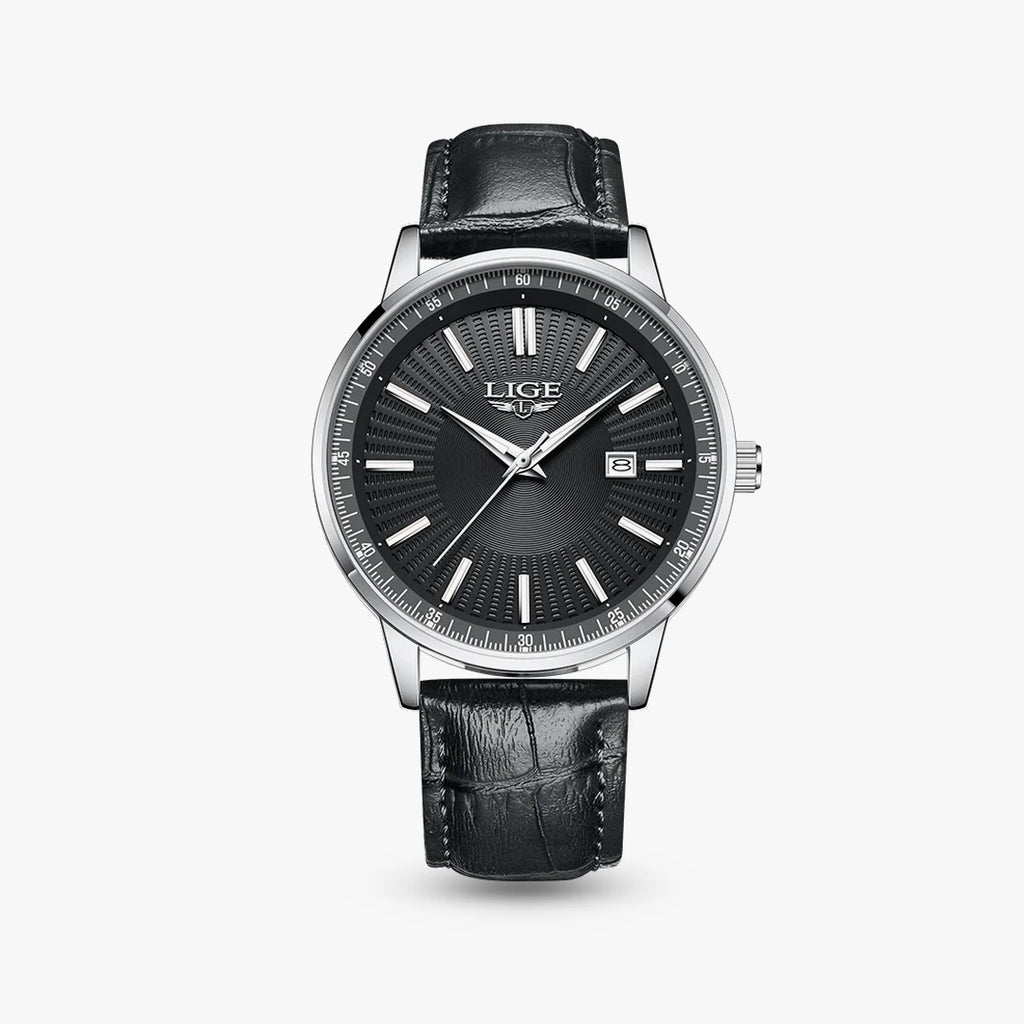 Relógio Oliva 41mm Couro Preto - Couro Preto