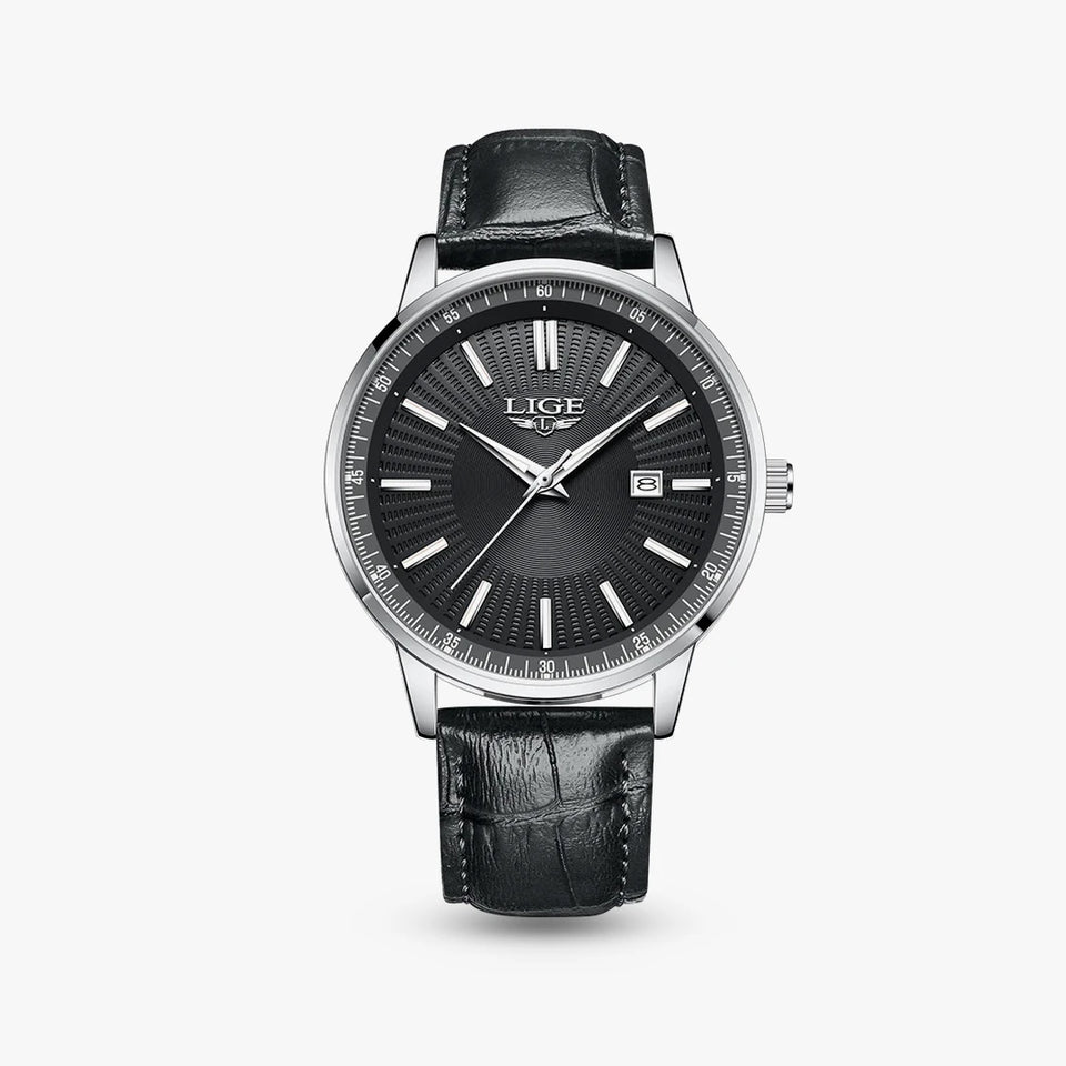 Relógio Oliva 41mm Couro Preto - Couro Preto