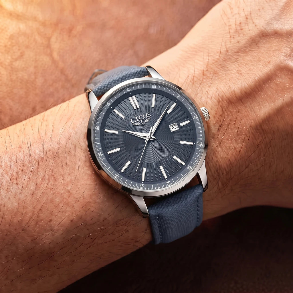Relógio Oliva 41mm Azul no pulso