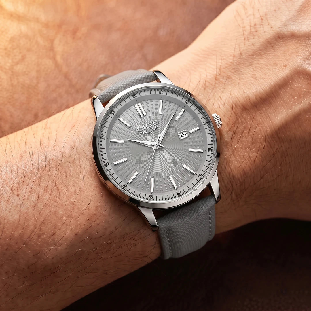 Relógio Oliva 41mm Cinza no pulso