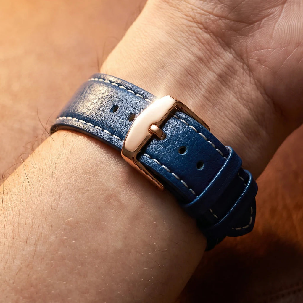 Omega 45mm Azul - detalhe da pulseira
