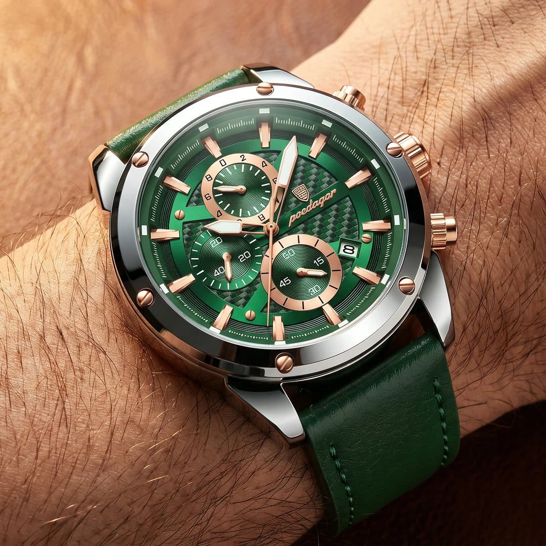 Omega 45mm Verde - frontal no pulso