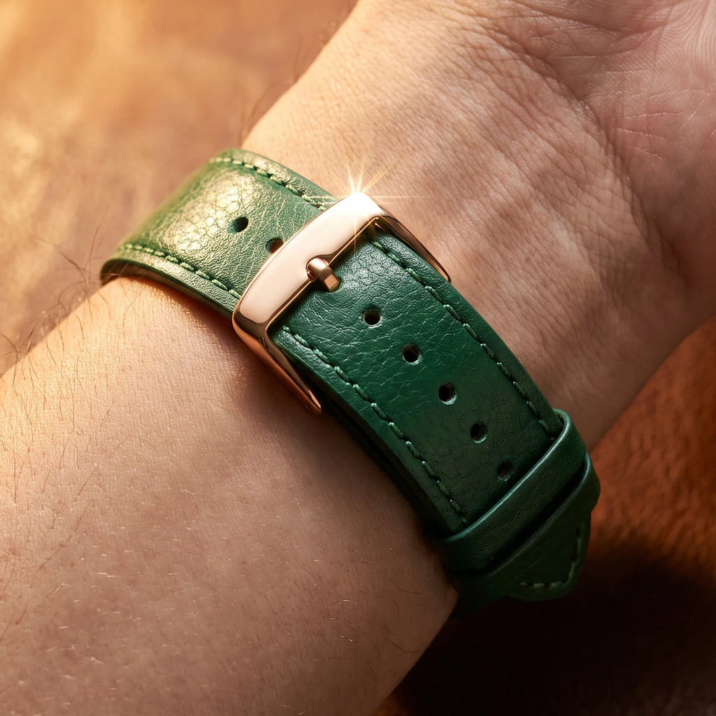 Omega 45mm Verde - detalhe da pulseira
