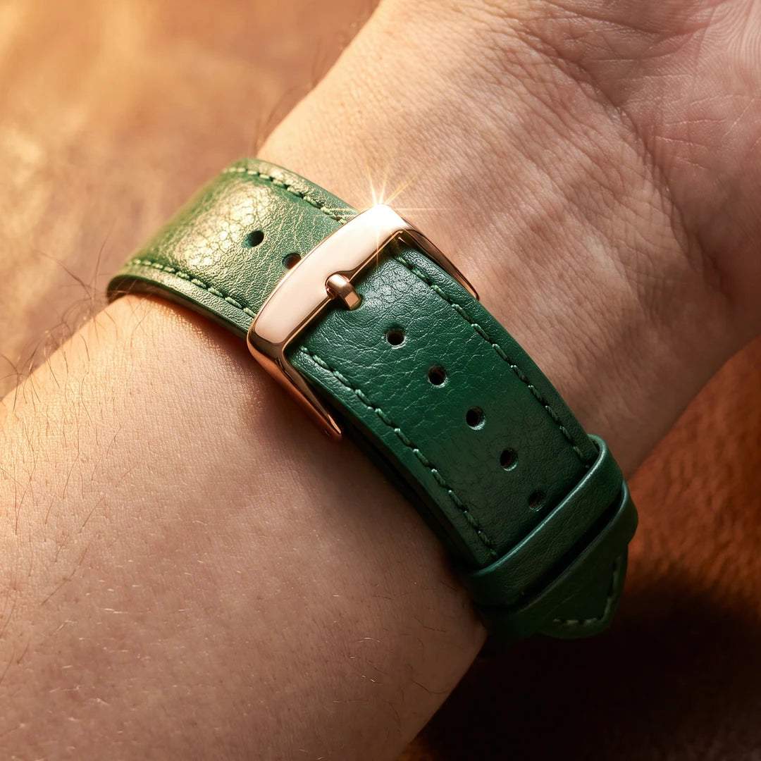 Omega 45mm Verde - detalhe da pulseira