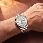 Relógio Paragon 41mm Branco - Ouro no pulso