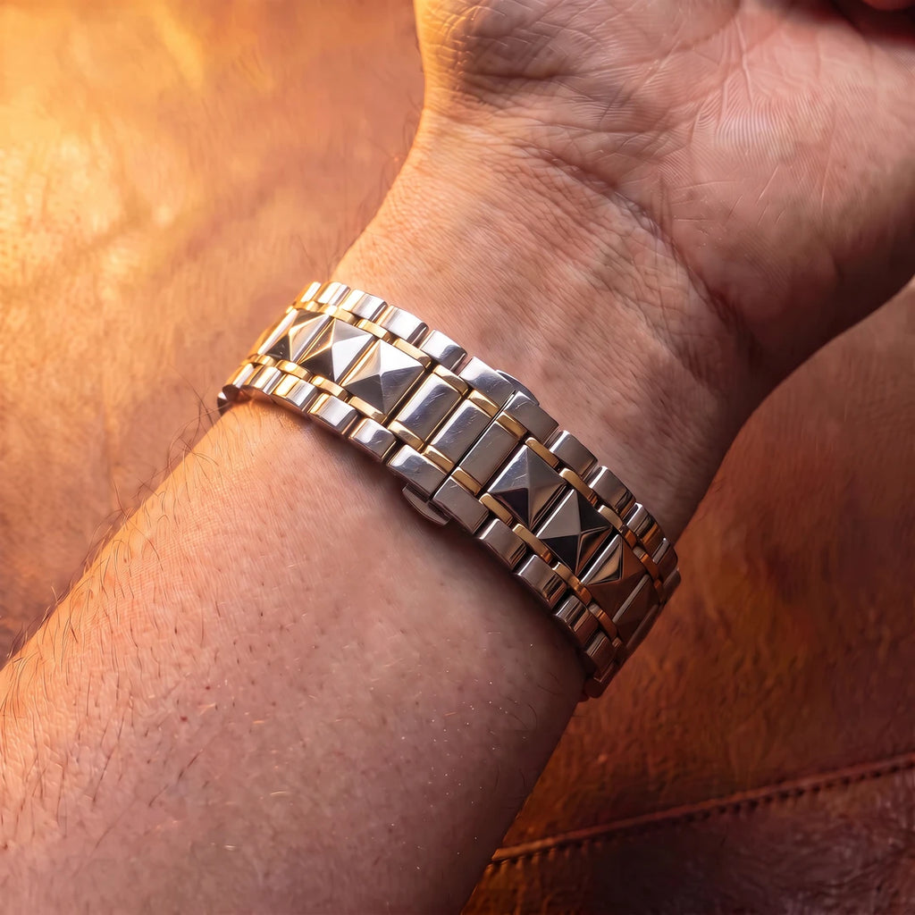 Relógio Paragon 41mm Branco - Ouro pulseira