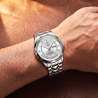 Relógio Paragon 41mm Branco - Prata no pulso