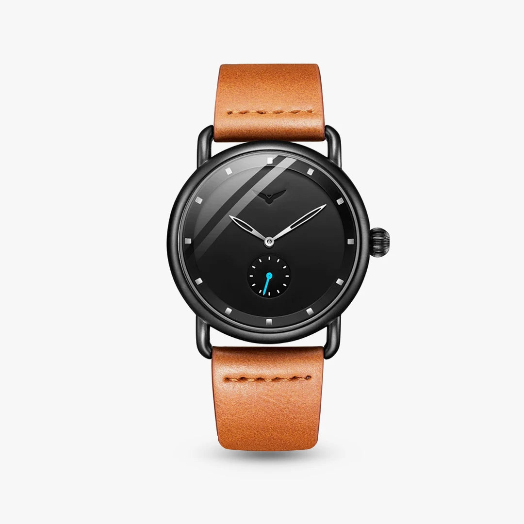 Relógio Silente 41mm Preto e Marrom