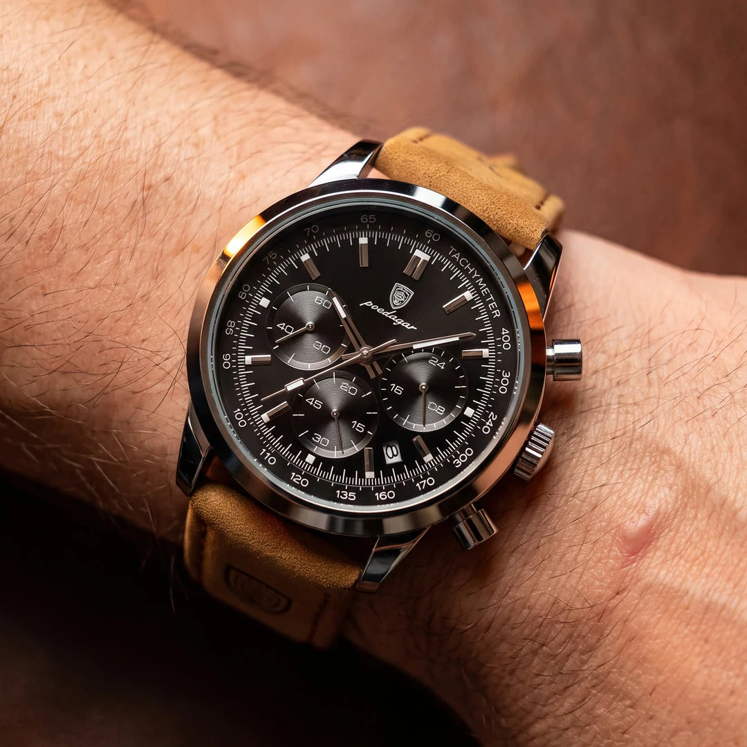 Sublime 41mm Preto Couro - frontal no pulso