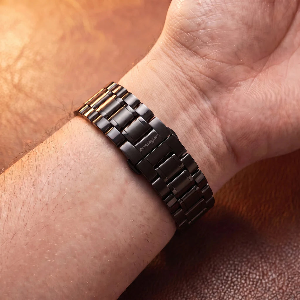 Sublime 41mm Todo Preto Aco - detalhe da pulseira