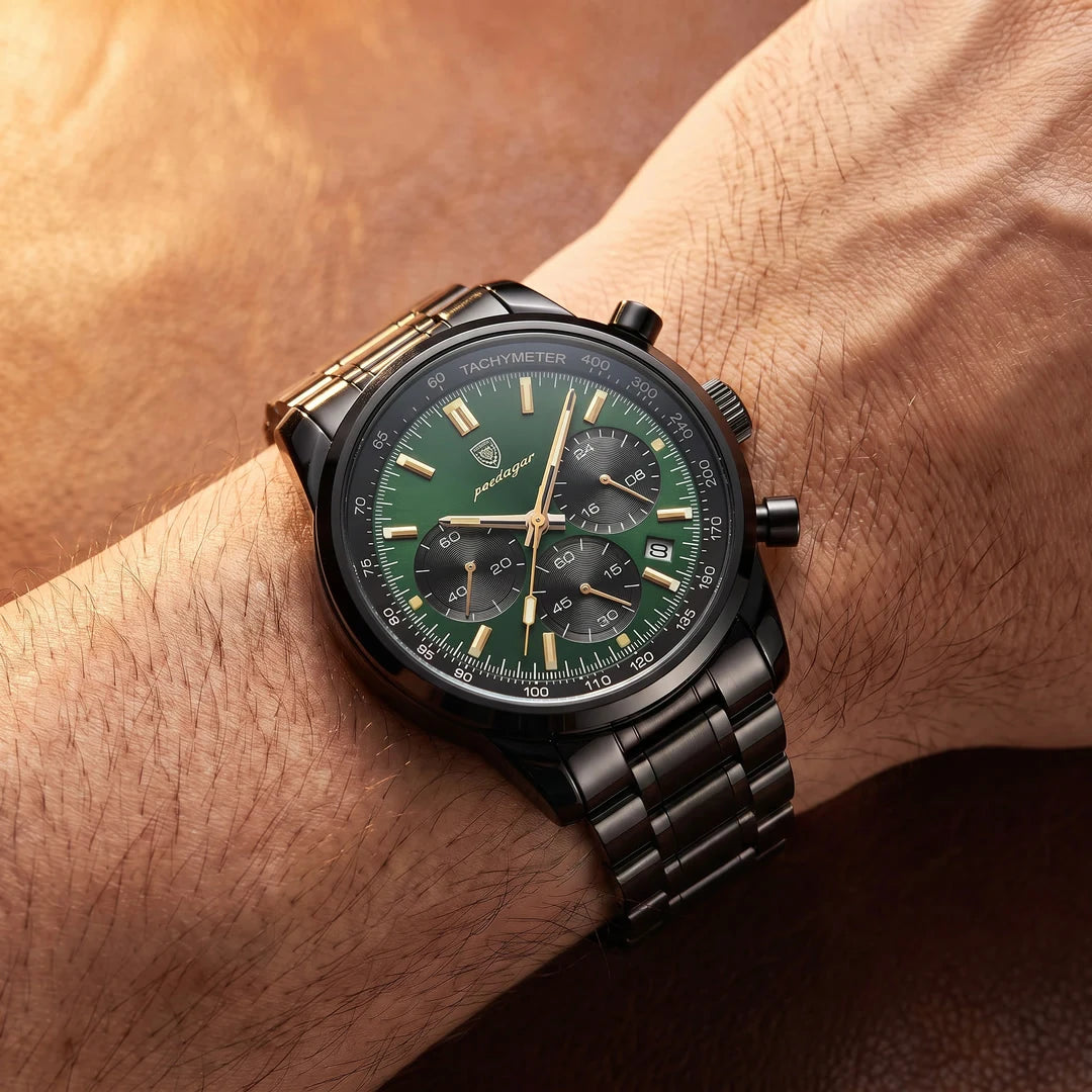 Sublime 41mm Verde Aco - frontal no pulso