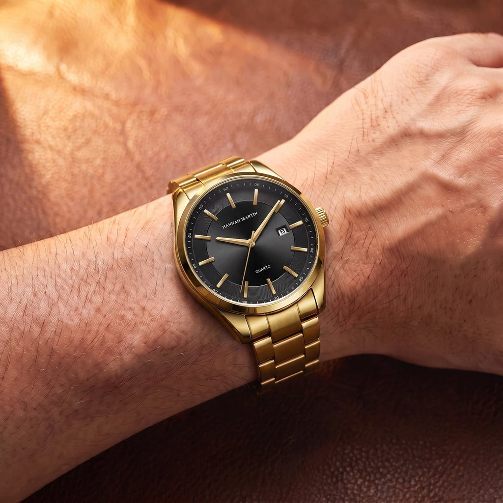 Relógio Virtus 40mm Dourado no pulso