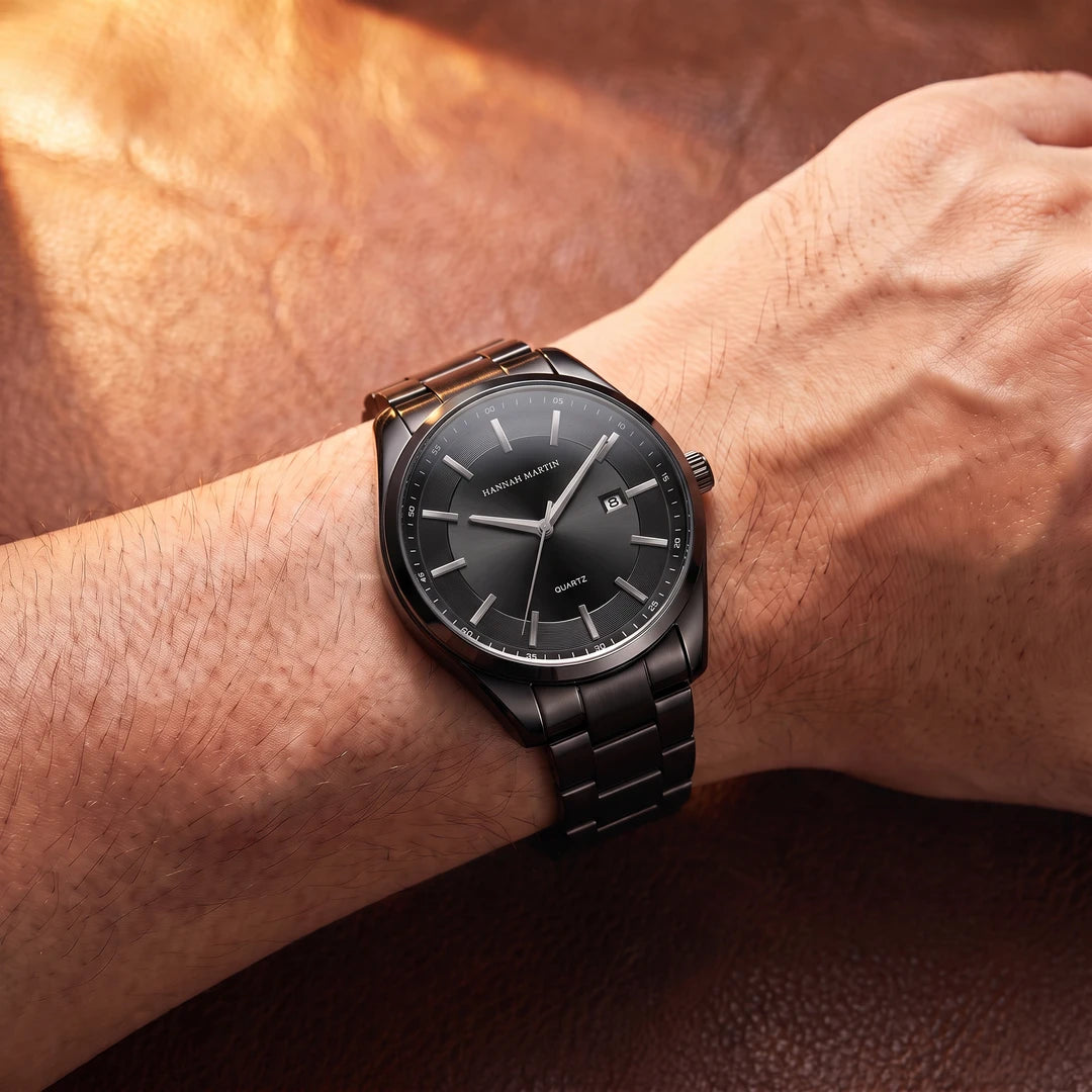 Relógio Virtus 40mm Preto - Prata no pulso